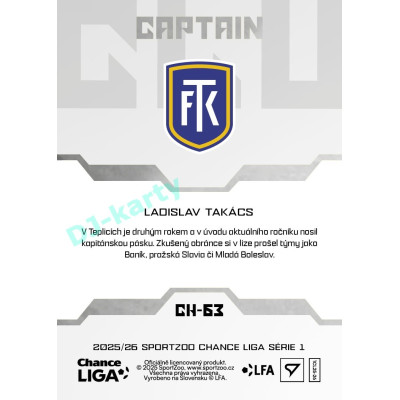 2025/26 Sportzoo Chance Liga 1. série #CH-63 Captain Clubhouse