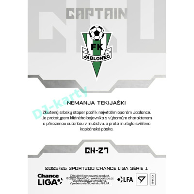 2025/26 Sportzoo Chance Liga 1. série #CH-27 Captain Clubhouse