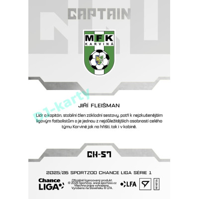 2025/26 Sportzoo Chance Liga 1. série #CH-57 Captain Clubhouse