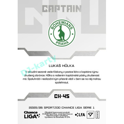 2025/26 Sportzoo Chance Liga 1. série #CH-45 Captain Clubhouse
