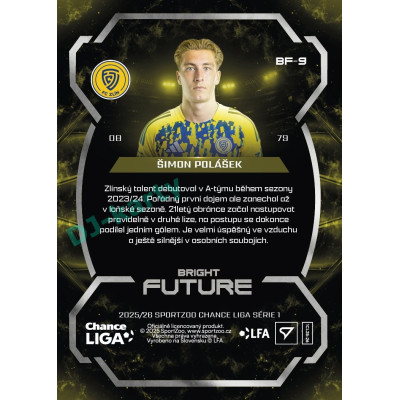 2025/26 Sportzoo Chance Liga 1. série #BF-9 ŠIMON POLÁŠEK Bright Future