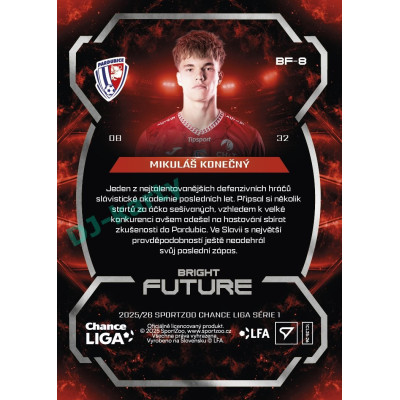 2025/26 Sportzoo Chance Liga 1. série #BF-8 MIKULÁŠ KONEČNÝ Bright Future