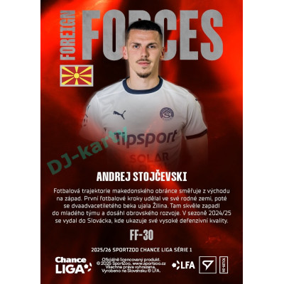 2025/26 Sportzoo Chance Liga 1. série #FF-30 ANDREJ STOJČEVSKI Foreign Forces