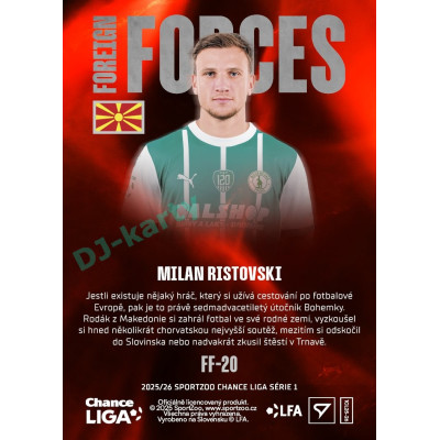 2025/26 Sportzoo Chance Liga 1. série #FF-20 MILAN RISTOVSKI Foreign Forces