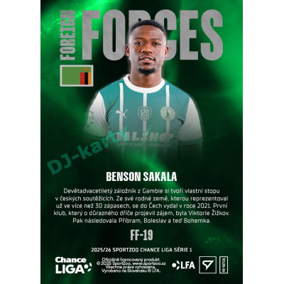 2025/26 Sportzoo Chance Liga 1. série #FF-19 BENSON SAKALA Foreign Forces