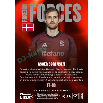 2025/26 Sportzoo Chance Liga 1. série #FF-09 ASGER SØRENSEN Foreign Forces