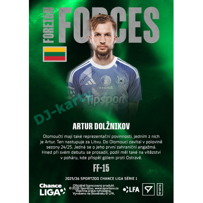 2025/26 Sportzoo Chance Liga 1. série #FF-15 ARTUR DOLŽNIKOV Foreign Forces