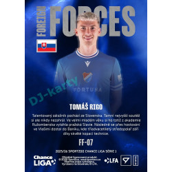 2025/26 Sportzoo Chance Liga 1. série #FF-07 TOMÁŠ RIGO Foreign Forces