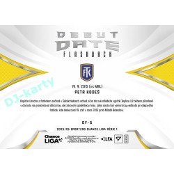 2025/26 Sportzoo Chance Liga 1. série #DF-6 PETR KODEŠ Debut Date Flashback