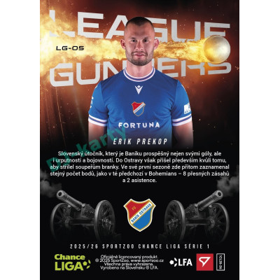 2025/26 Sportzoo Chance Liga 1. série #LG-05 ERIK PREKOP League  Gunners