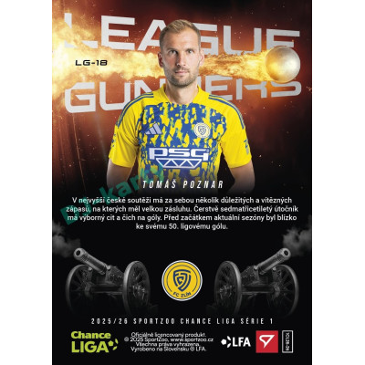 2025/26 Sportzoo Chance Liga 1. série #LG-18 TOMÁŠ POZNAR League  Gunners