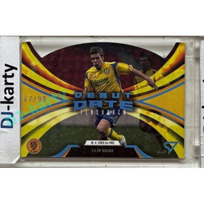 2025/26 Sportzoo Chance Liga 1. série #DF-9 Filip Novák Debut Date Flashback Blue 47/99