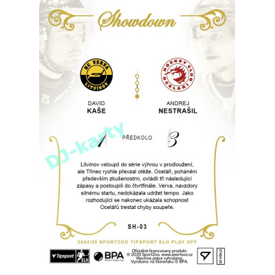 2024/25 Sportzoo ELH Play Off #SH-03 David Kaše vs. Andrej Nestrašil Showdown