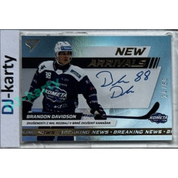 2024/25 Sportzoo ELH 1. serie #NAS-BD Brandon Davidson New Arrivals Auto xx/60