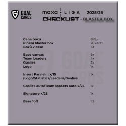 2025/26 Goal Cards Maxa liga Blaster BOX