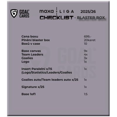 2025/26 Goal Cards Maxa liga Blaster BOX