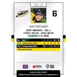 2025/26 Goal Cards Maxa liga #SOK-03 Matteo Kočí