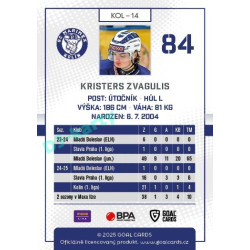 2025/26 Goal Cards Maxa liga #KOL-14 Kristers Zvagulis