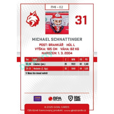 2025/26 Goal Cards Maxa liga #FMI-02 Michael Schnattinger