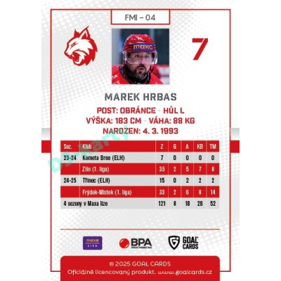 2025/26 Goal Cards Maxa liga #FMI-04 Marek Hrbas