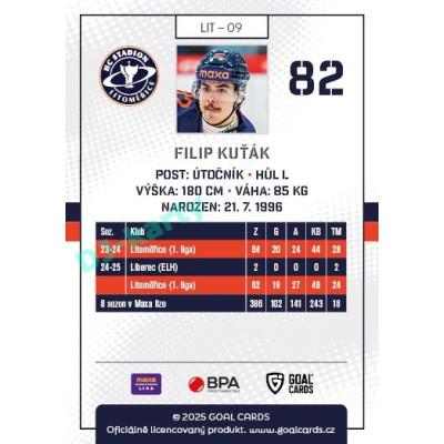 2025/26 Goal Cards Maxa liga #LIT-09 Filip Kuťák