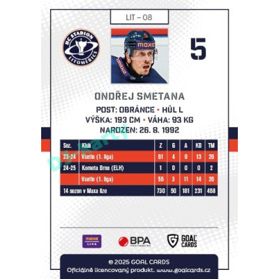 2025/26 Goal Cards Maxa liga #LIT-08 Ondřej Smetana