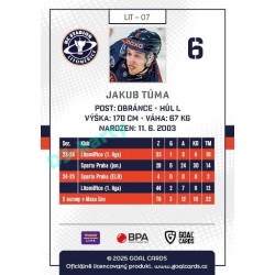 2025/26 Goal Cards Maxa liga #LIT-07 Jakub Tůma