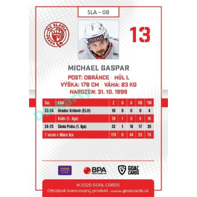 2025/26 Goal Cards Maxa liga #SLA-08 Michael Gaspar