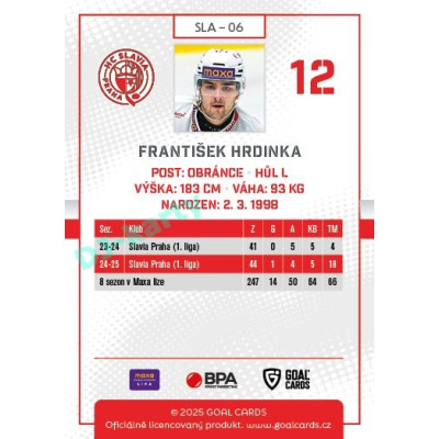 2025/26 Goal Cards Maxa liga #SLA-06 František Hrdinka