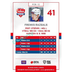 2025/26 Goal Cards Maxa liga #POR-12 Frenks Razgals