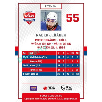2025/26 Goal Cards Maxa liga #POR-04 Radek Jeřábek