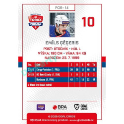 2025/26 Goal Cards Maxa liga #POR-14 Gegeris Emils