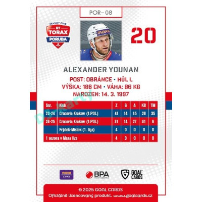 2025/26 Goal Cards Maxa liga #POR-08 Alexander Younan