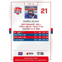 2025/26 Goal Cards Maxa liga #POR-02 Ondřej Bláha