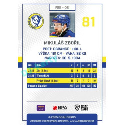 2025/26 Goal Cards Maxa liga #PRE-08 Mikuláš Zbořil