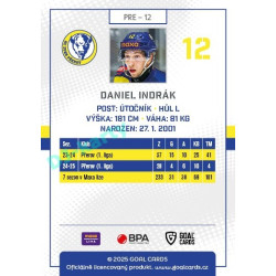 2025/26 Goal Cards Maxa liga #PRE-12 Daniel Indrák