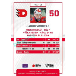 2025/26 Goal Cards Maxa liga #PCE-01 Jakub Vondraš