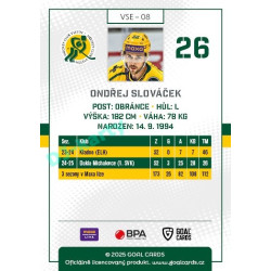 2025/26 Goal Cards Maxa liga #VSE-08 Ondřej Slováček
