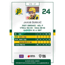 2025/26 Goal Cards Maxa liga #VSE-07 Jakub Ďurkáč