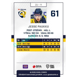 2025/26 Goal Cards Maxa liga #ZLI-11 Jesse Paukku