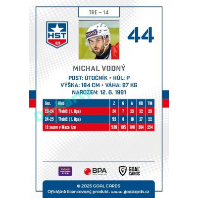 2025/26 Goal Cards Maxa liga #TRE-14 Michal Vodný 