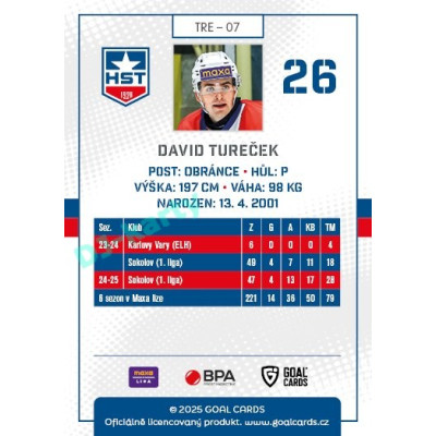 2025/26 Goal Cards Maxa liga #TRE-07 David Tureček