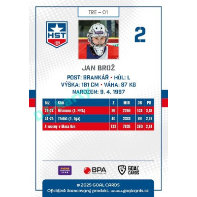 2025/26 Goal Cards Maxa liga #TRE-01 Jan Brož 