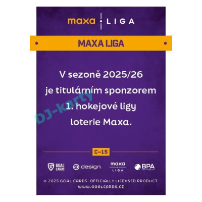 2025/26 Goal Cards Maxa liga #C-15 Maxa Liga Team Logo