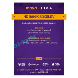 2025/26 Goal Cards Maxa liga #C-07 HC Baník Sokolov Team Logo