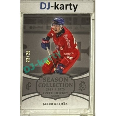 2024/25 LC Repre serie 2 #CHG-08 Jakub Krejčík Czech Hockey games 2025 Platinum xx/25