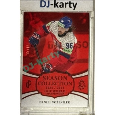 2024/25 LC Repre serie 2 #WCH-22 Daniel Voženílek IIHF World Championship 2025 Season Collection Red xx/15