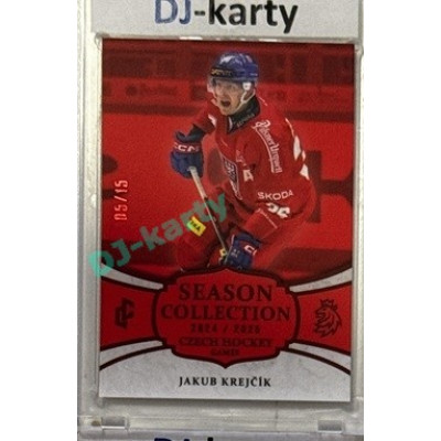 2024/25 LC Repre serie 2 #CHG-08 Jakub Krejčík Czech Hockey games 2025 Season Collection Red xx/15