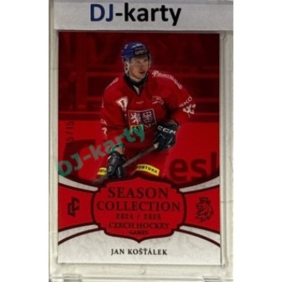 2024/25 LC Repre serie 2 #CHG-07 Jan Košťálek Czech Hockey games 2025 Season Collection Red xx/15