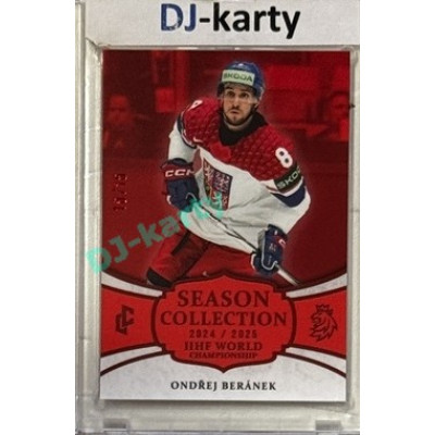 2024/25 LC Repre serie 2 #WCH-09 Ondřej Beránek IIHF World Championship 2025 Season Collection Red xx/15